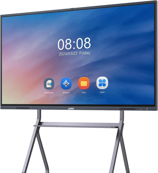 JAV Smart Board 75" Interactive Whiteboard 4K Touchscreen, Digital Presentation Electronic Smart Whiteboard Built-in Camera for Classroom Home Office Studio (Wall Mount Included)