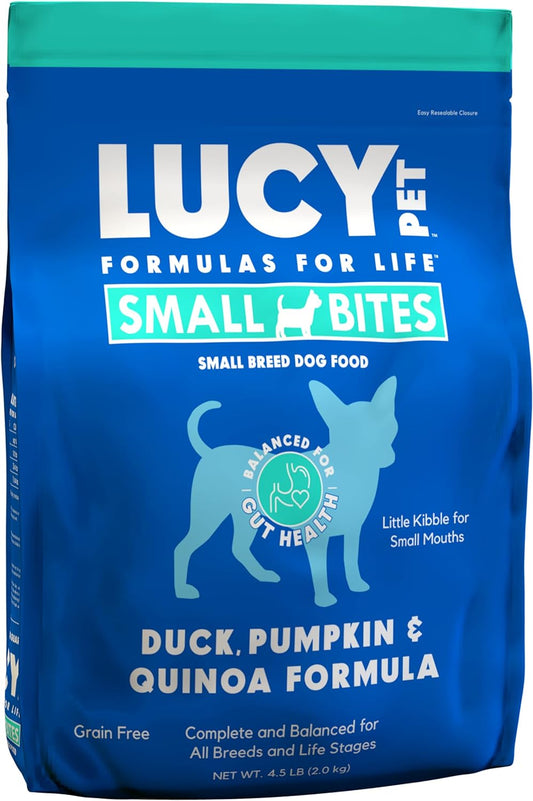 Lucy Pet Products Duck Pumpkin & Quinoa Small Bites Dog Food 4.5lb